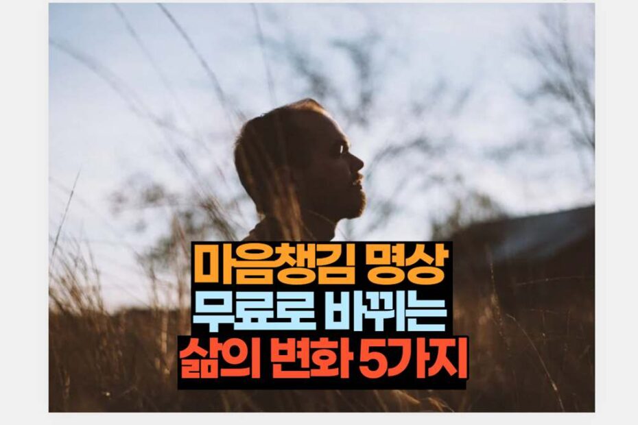 마음챙김 명상  무료로 바뀌는  삶의 변화 5가지