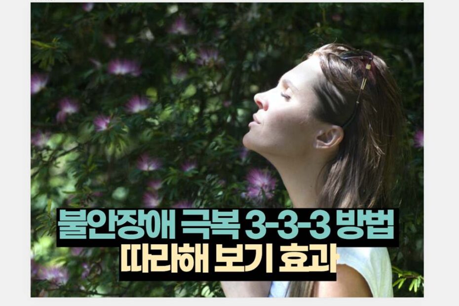 불안장애 극복 3-3-3 방법  따라해 보기 효과