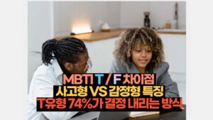 MBTI T F 차이점  사고형 VS 감정형 특징 T유형 74% 결정 내리는 방식