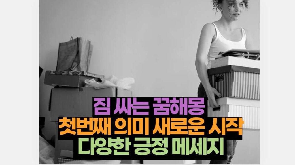 짐 싸는 꿈해몽  첫번째 의미 새로운 시작  다양한 긍정 메세지 