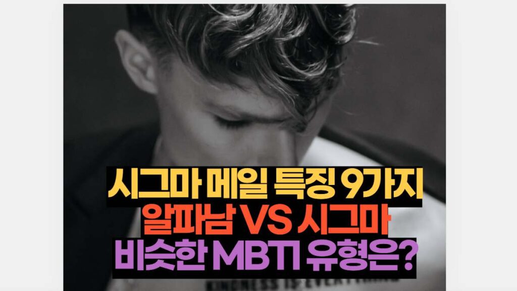 시그마 메일 특징 9가지 알파남 VS 시그마 비슷한 MBTI 유형은?